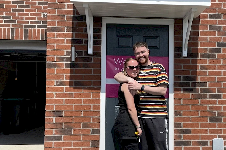 Couple at the front door