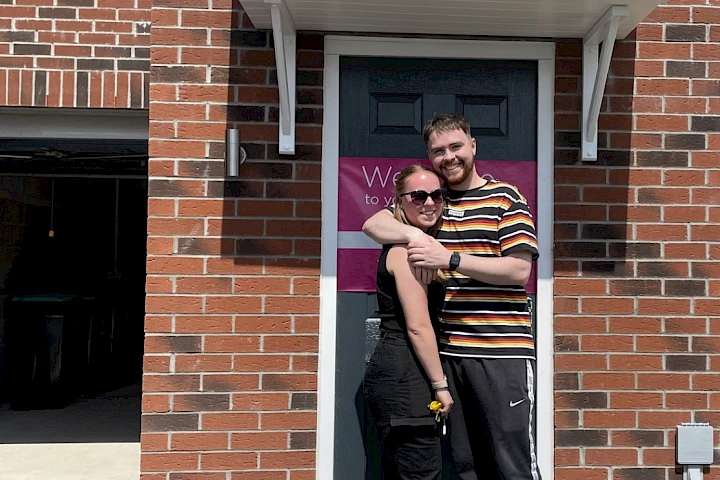 Couple at the front door