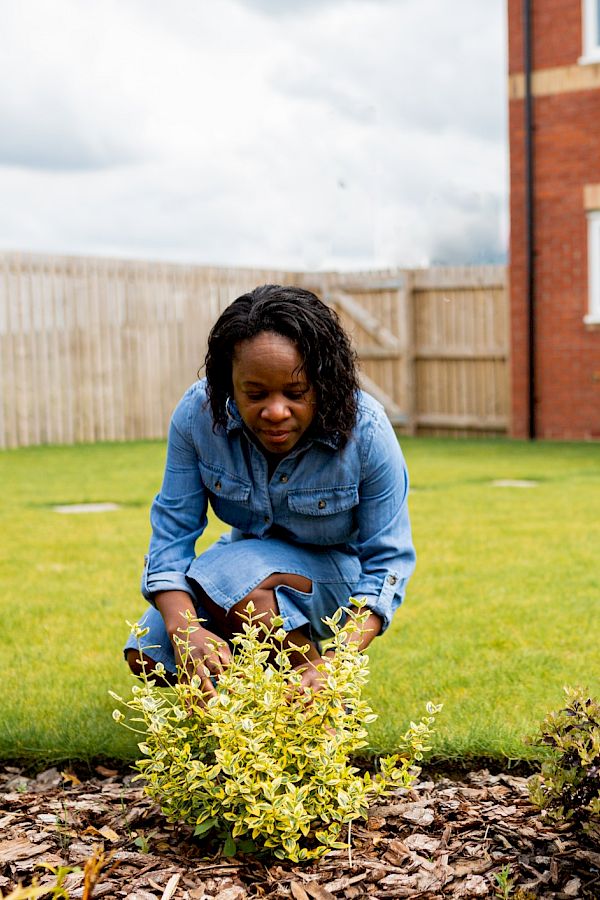 Gleeson homeowner in garden