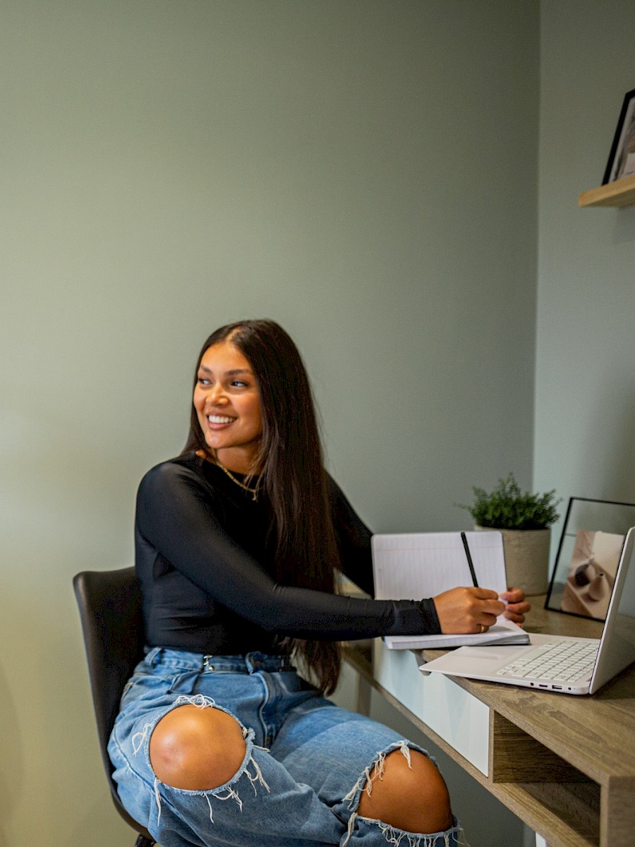 Young woman at desk