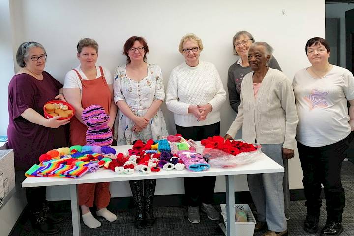 Gleeson supports local knitting group at Unmasked Mental Health with £250 donation