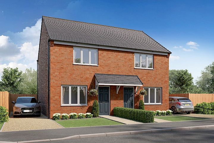 CGI of a 2-bedroom semi-detached Gleeson home