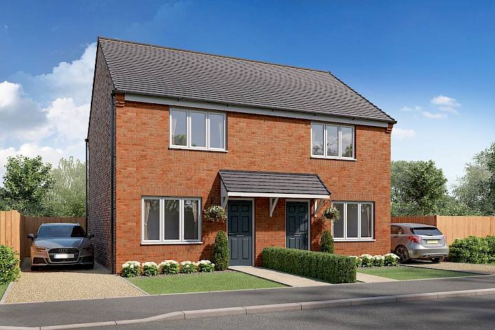 CGI of a 2-bedroom semi-detached Gleeson home