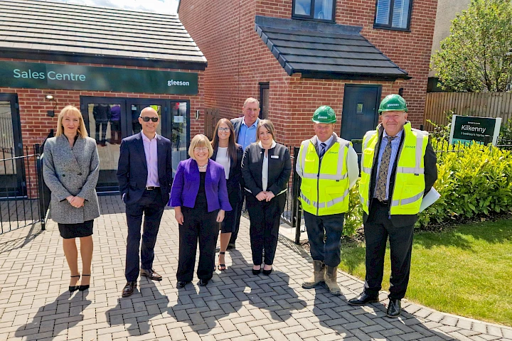 Liz Twist MP pictured at Gleeson Homes Castledene development with Gleeson CEO and staff