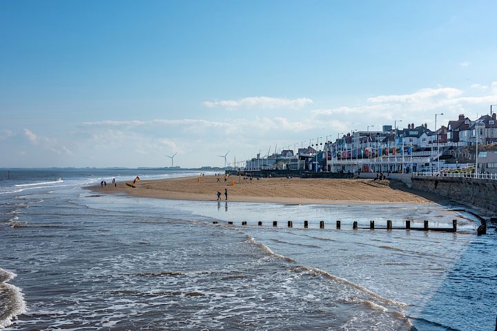 Bridlington Beach, located on the North Sea
