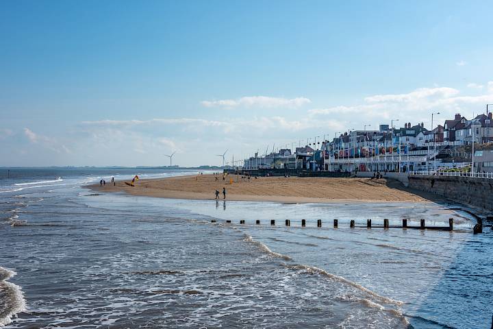 Bridlington Beach, located on the North Sea