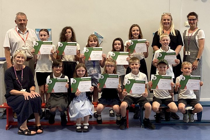 Students and teachers pictured at Keyingham Primary School