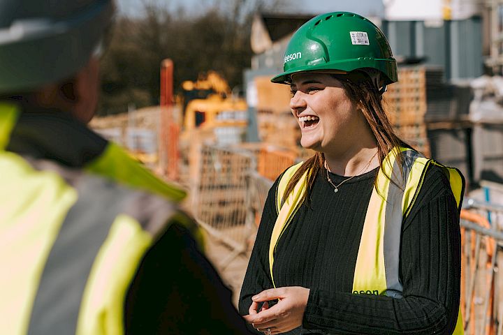 Female on site wearing PPE