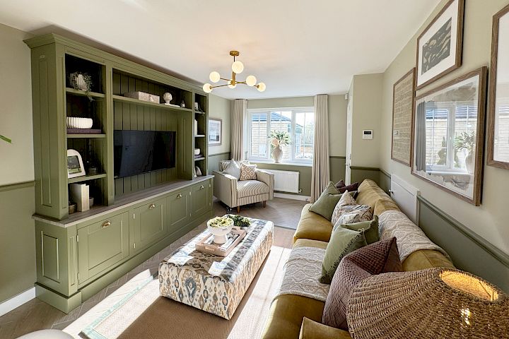 Living room with a media unit