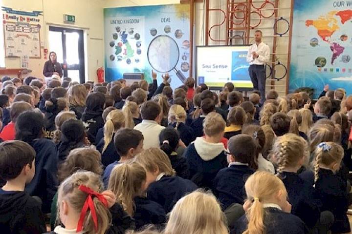 William Thomson FRGS Founder, Tide School CIC presenting to local schools