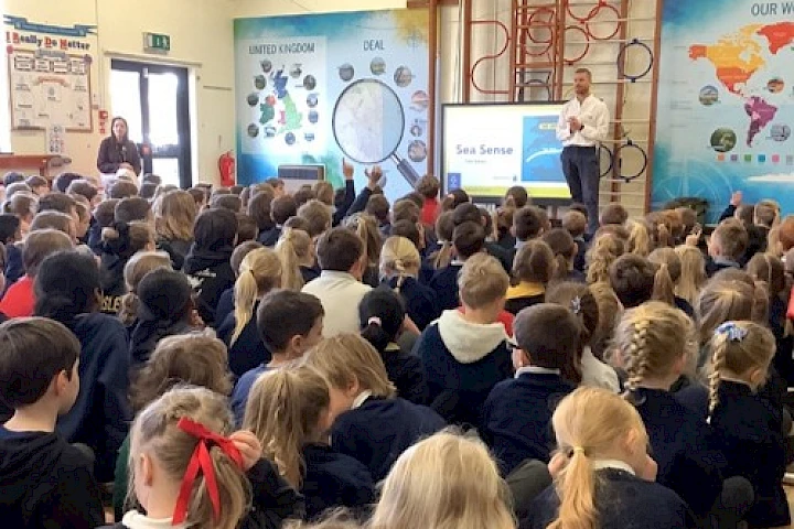 William Thomson FRGS Founder, Tide School CIC presenting to local schools