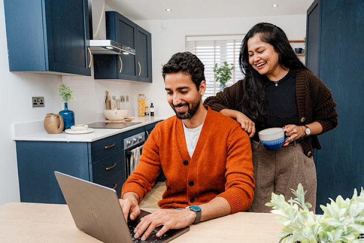 Young couple in kitchen
