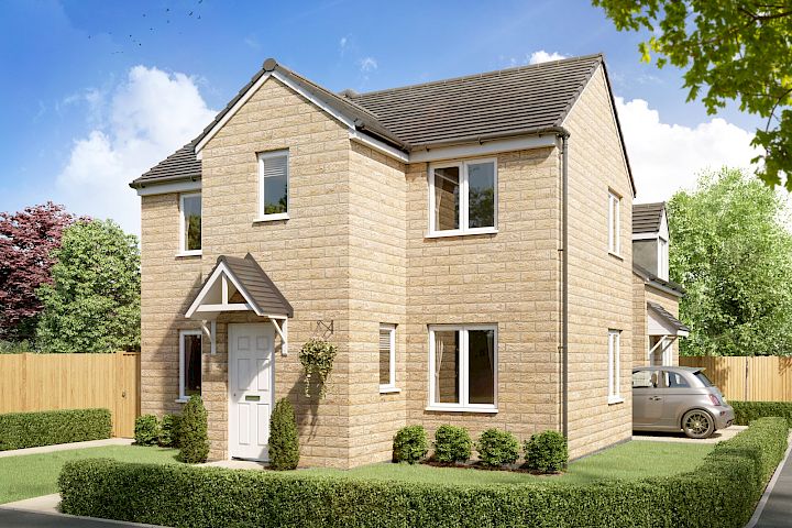 Bradford homes, stone cgi of a new home at Squirrel Fold